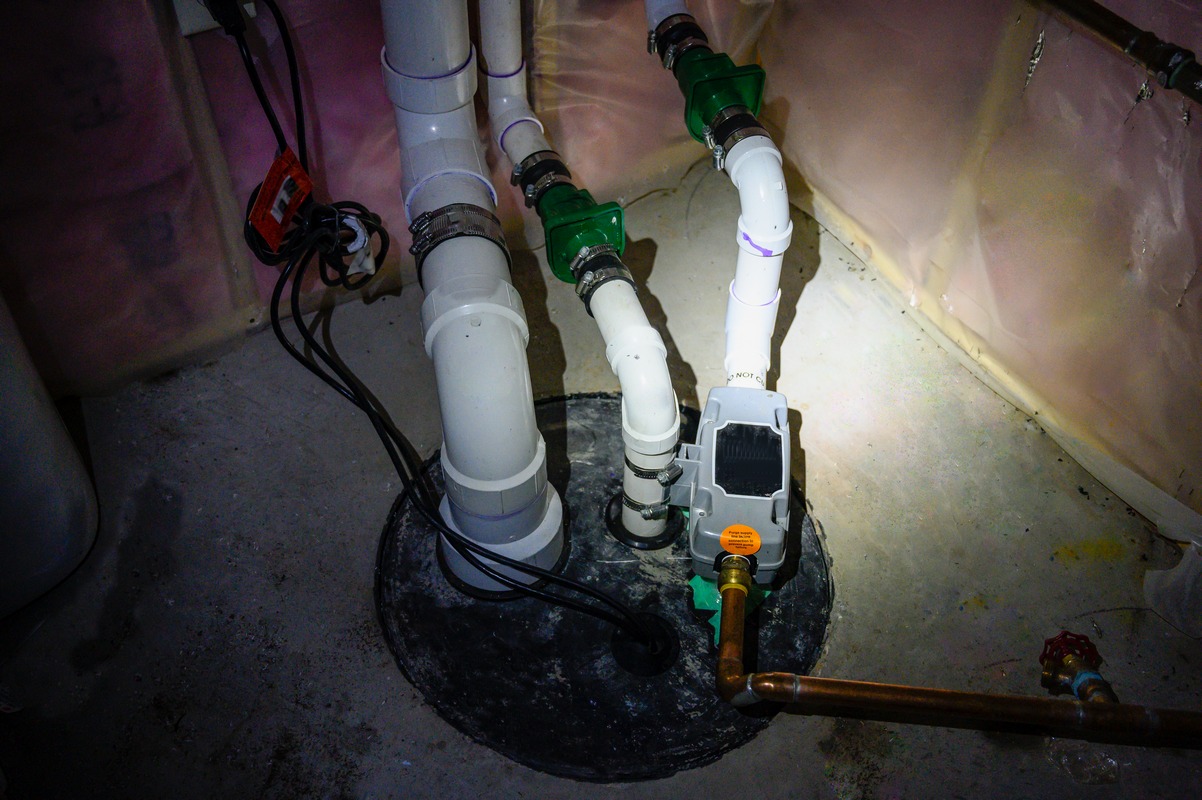 Residential sump pit prepared for installation